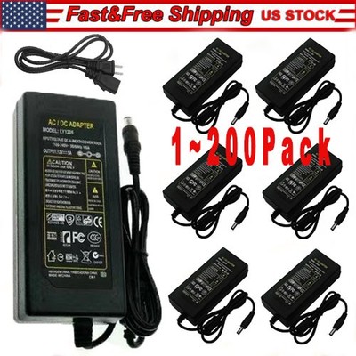 12V 5A 5 AMP 60W DC Power Supply Adapter Transformer LED Strip CCTV PC 5050 USA