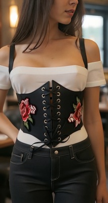 Ceinture Corset En Simili Cuir élastique Noir - Taille S-M - Neuf Avec étiquettes