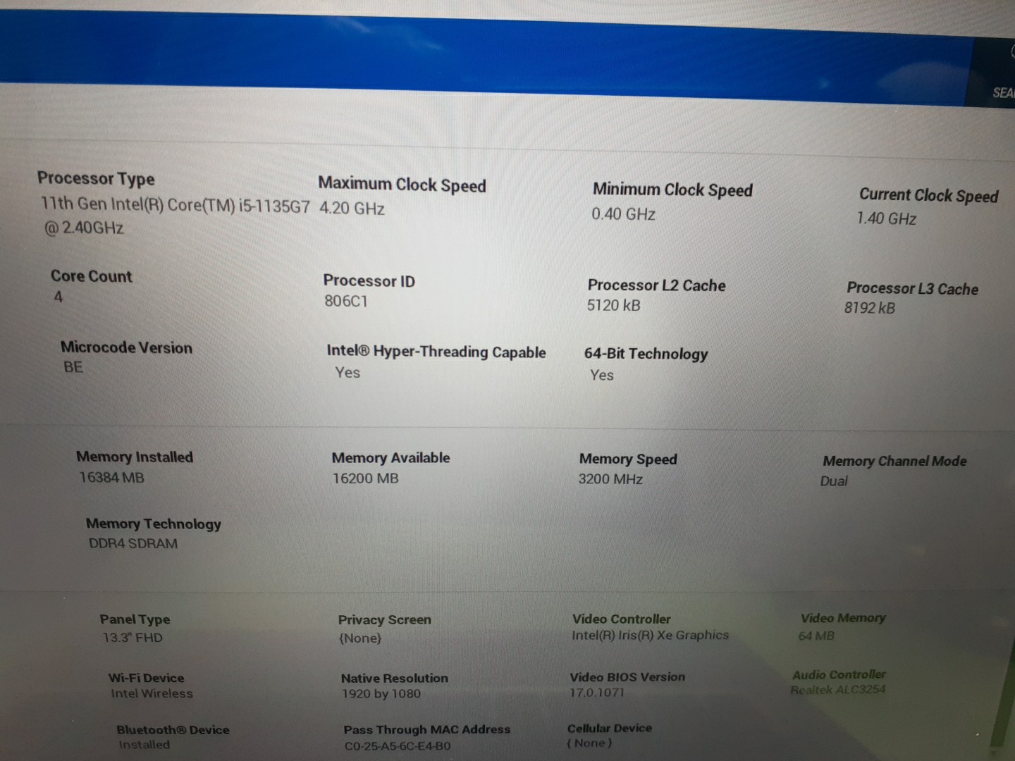 Dell Latitude 5320, 13-Inch Laptop, with Intel Core i5-1135G7