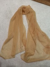 Gold Tone Polyester Chiffon Lightweight Scarf 56  x20  
