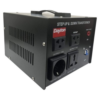 DAYTON 16V987 Step Up/Down Voltage Converter, 1.5kVA 16V987