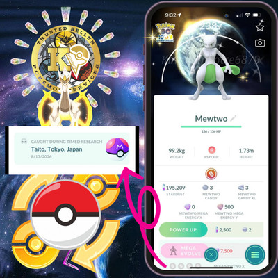 Shiny Mewtwo Shundo   10th Anniversary Background P.T.C 100k Stardusts Digital