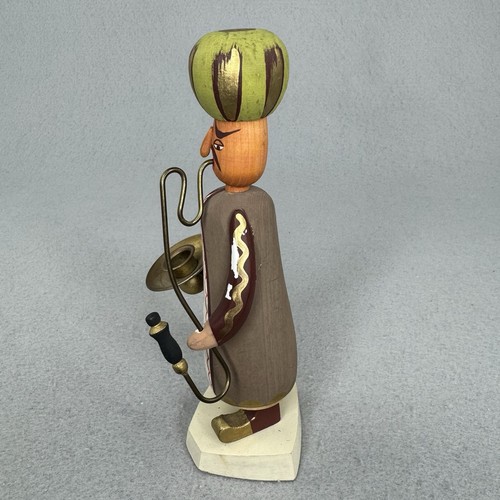 Vintage West Germany Incense Smoker Turkish Man Figure Folk Art Wood 7 inch - Picture 6 of 11