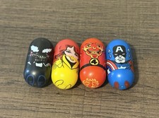 Marvel Inc. Mighty Beanz Lot Of 4, Captain America, Venom, Human Torch, Wasp