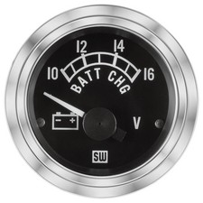 Stewart Warner Deluxe Electrical Voltmeter Gauge 2 116 Dia Black Face 82391