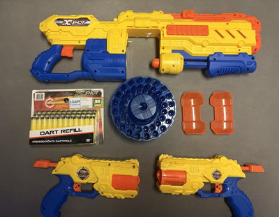 Zuru X-Shot Turbo Advance Dart Blaster Set mit Dart Refill blau gelb orange
