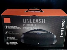 BOOMS BOX 3 Boombox Wireless V5.2 Black Speakerphone USB Charge AUX 5H