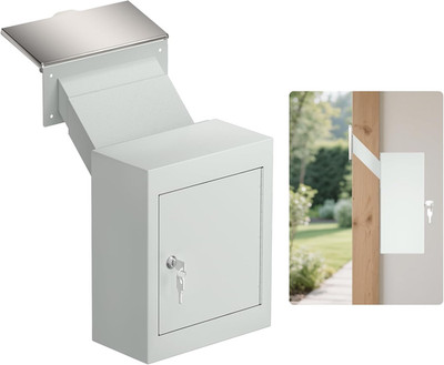 Through-The-Wall Drop Box with Rainproof Cover | Heavy Duty through Wall Mailbox