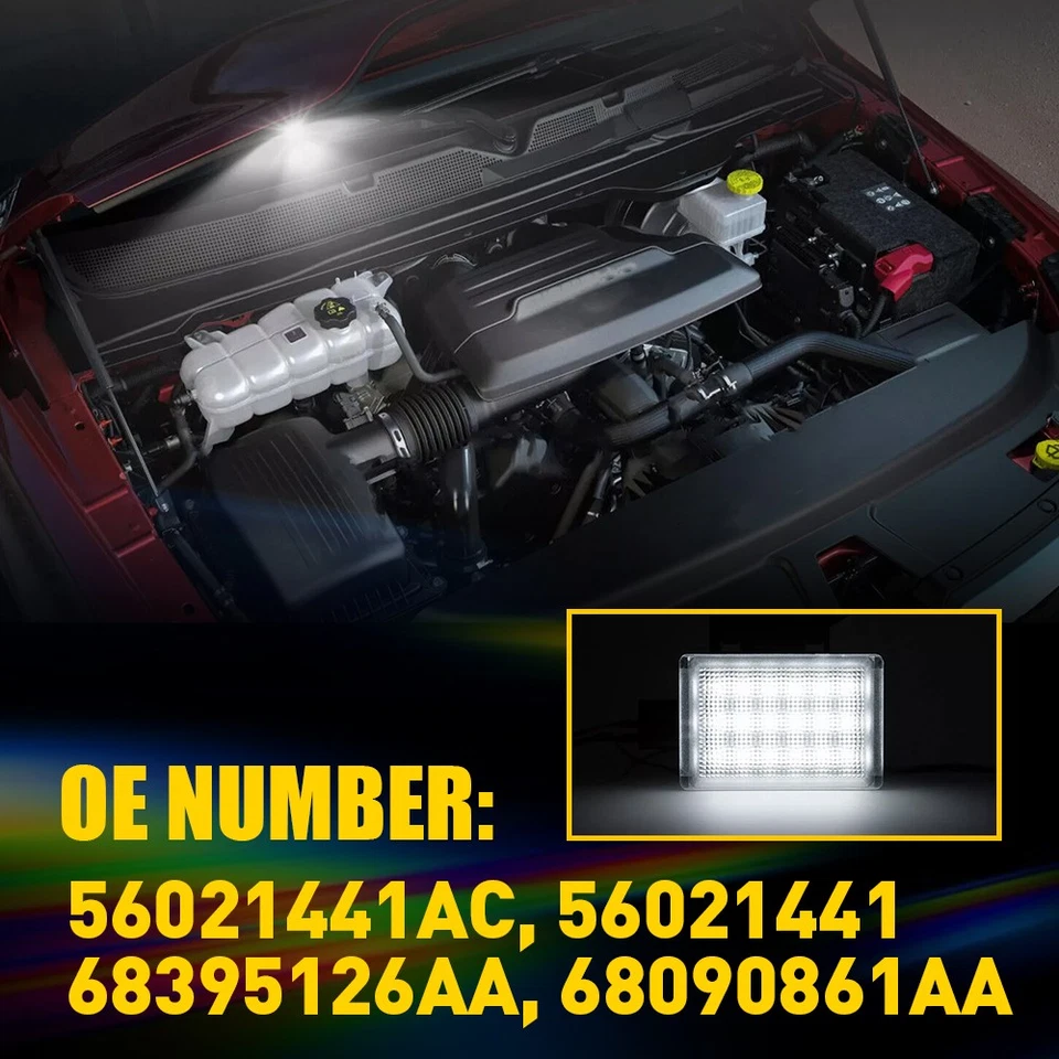 Juego de 2 luces de cortesía debajo del capó con arnés de cableado para Chrysler 300M 2002-2004 Foto 4 de 4