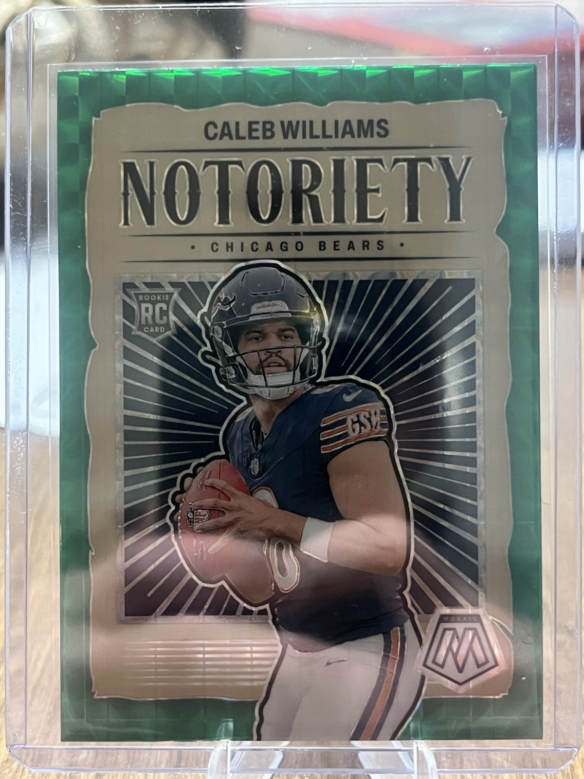 2024 Panini Mosaic - Notoriety Caleb Williams #18 Green Mosaic Prizm (RC)
