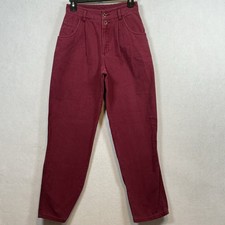 Vintage 90's High Waisted Pants Burgundy Lizwear by Liz Claiborne Size 6 Petite