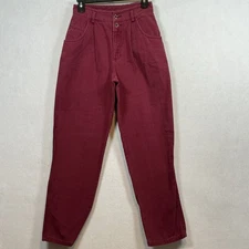 Vintage 90's High Waisted Pants Burgundy Lizwear by Liz Claiborne Size 6 Petite