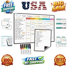 Magnetic Dry Erase Chore Chart - 14.5"x11" Chore Chart for Kids, Teens and Ad...