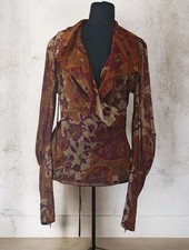 Archival KENZO Paris Vintage 90s Boho Paisley Wool Top Wrap Shirt French Designe