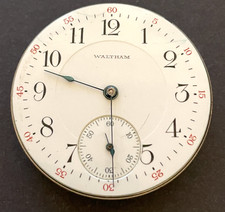 Antique 1915 Waltham Model 1908 635 Pocket Watch Movement Running Ticks 16s 17j