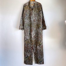 Vintage Cabelas Realtree Coveralls Large Camo Lightweight Hunting Jumpsuit