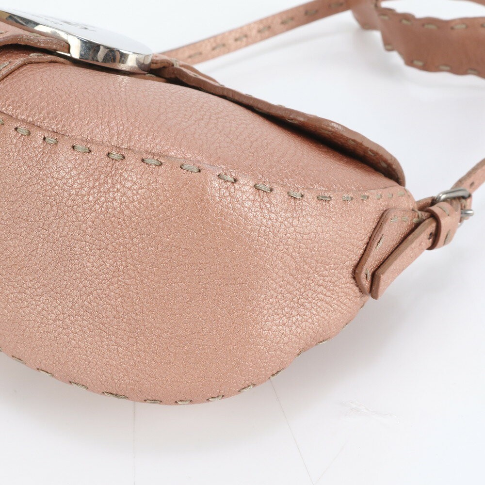 FENDI One Shoulder Bag Purse Selleria Leather Pink Authentic thumbnail 10