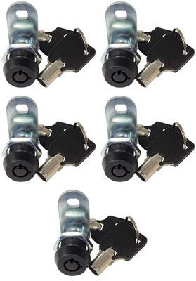 #ad Admiral Locks Tubular Cam Lock Keyed Alike 5 8quot; 90° Black Pack of 5 $62.99