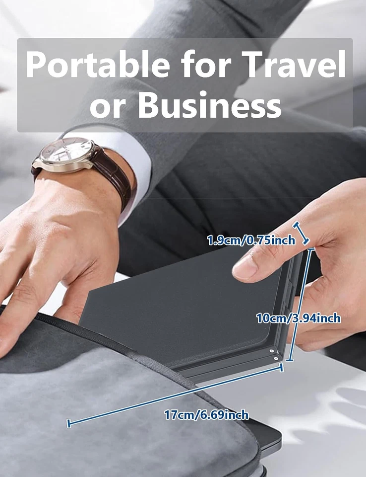 Foldable Wireless Bluetooth Keyboard | Touchpad, 3 Device Sync, Stand, Black - Image 3 of 4