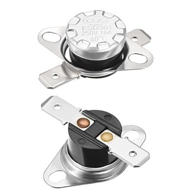 2Stk Temperaturschalter Thermostat Normalerweise offen 40°C 10A 6,3mm Pin