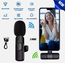 66FT Mini Lavalier Wireless Microphone Audio Video Recording For Android/iphone