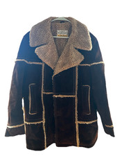 Grais Sueded Leather Shearling Lined Men's Jacket Brown Beige