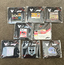 Disney X Formula 1 F1 Pin Lot Of 8 Mickey Mouse Grand Prix Limited Release New