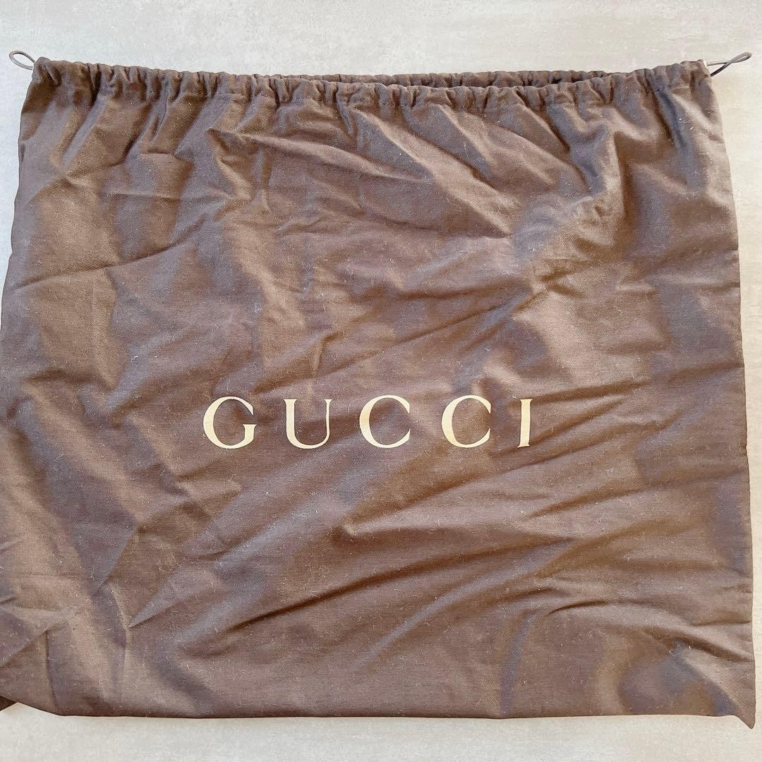 GUCCI Vintage Leather Tote Bag Large Brown with Shoulder Strap thumbnail 16