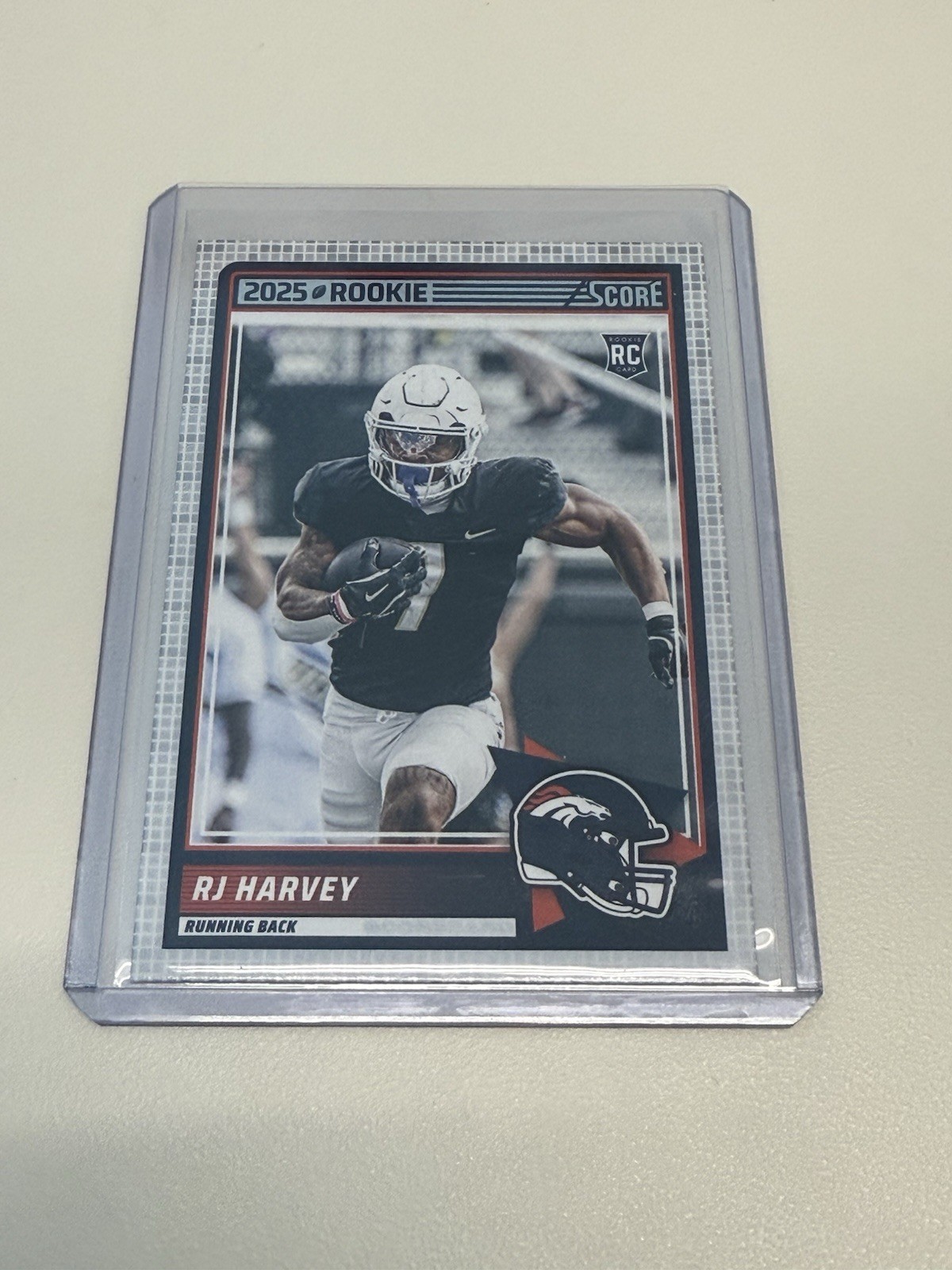 2025 Score Football - RJ Harvey #49 (RC) Scorecard Parallel