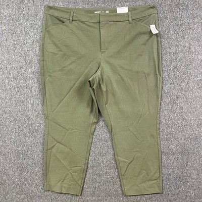 Old Navy Pixie High-Rise Pants Womens 24 Olive Green Never-Fade Stretch Ankle