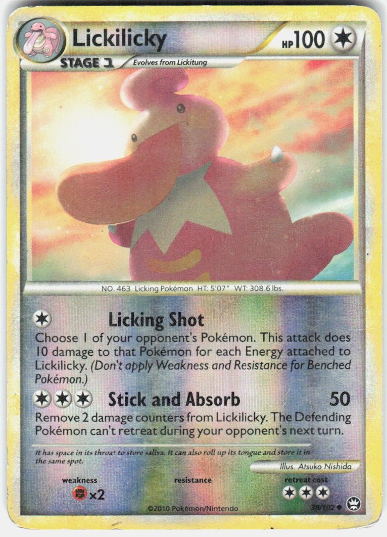 Lickilicky 38/102 Uncommon HGSS Triumphant Pokemon Reverse Holo Damaged