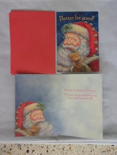 4 Leanin' Tree Cards Santa "Better Be Good! "At Least Until After Christmas!"