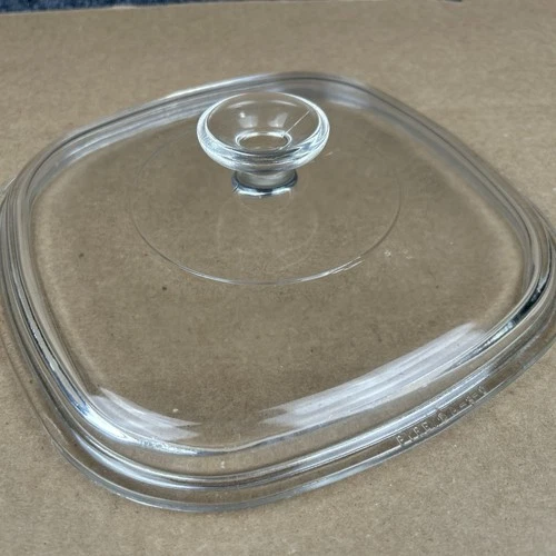 Pyrex A-9-C Corning Ware Clear Square Glass Domed Lid Replacement  Only.