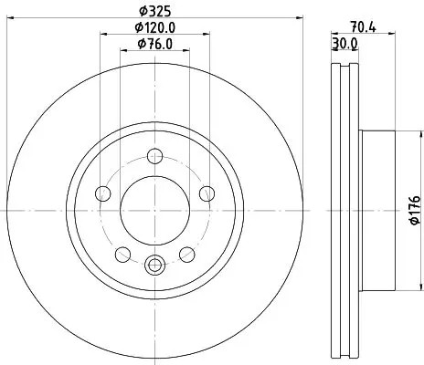 2x Disco freno ventilazione interna 8DD 355 132-211 HELLA per VW MAN - Immagine 2