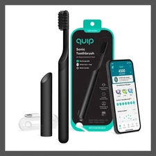 quip Smart Rechargeable Sonic Electric Toothbrush Metal Travel Case/Mount Black
