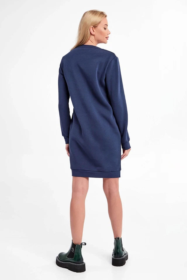 LIU JO Dark Blue Sport TF2079 Embossed Long Sleeve Sweat Dress £130 - Image 4 of 4