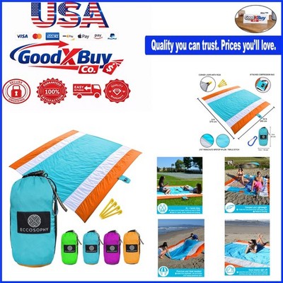 Oversized Sand-Free Beach Blanket 9x10' - Lightweight Waterproof Picnic Mat w...