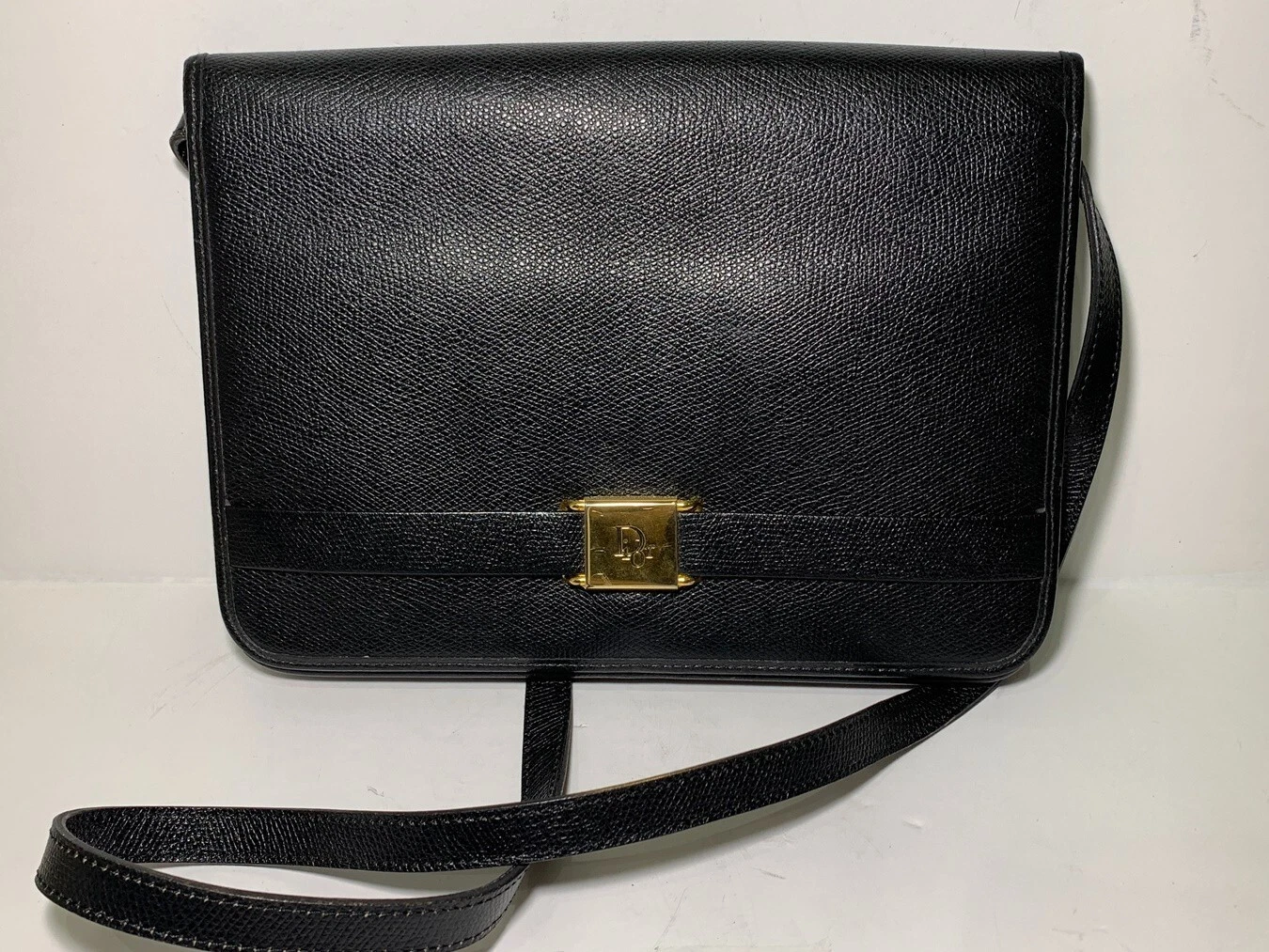 Sac bandoulière Christian Dior 2 voies nid d'abeille noir