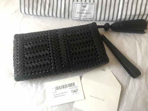 Anya Hindmarch Neeson Black Leather Woven Clutch Bag RRP £495 BNWT NEW Sold Out - Picture 5 of 11