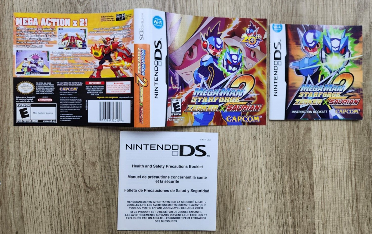 COVER MANUAL INSERTS ONLY - NO GAME - MEGA MAN STARFORCE 2 ZERKER