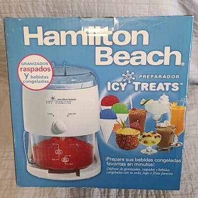 Hamilton Beach Icy Treats Ice Shaver Snow Cone & Slushy Maker White Brand New