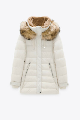 zara water repellent puffer coat