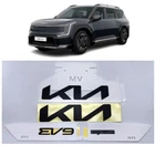Hood Trunk EV9 Letter GT Line Matt Black Emblem Badge For 2024 ~ 2026+ Kia EV9