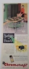 1954 Chromcraft mid century metal table chairs furniture vintage ad