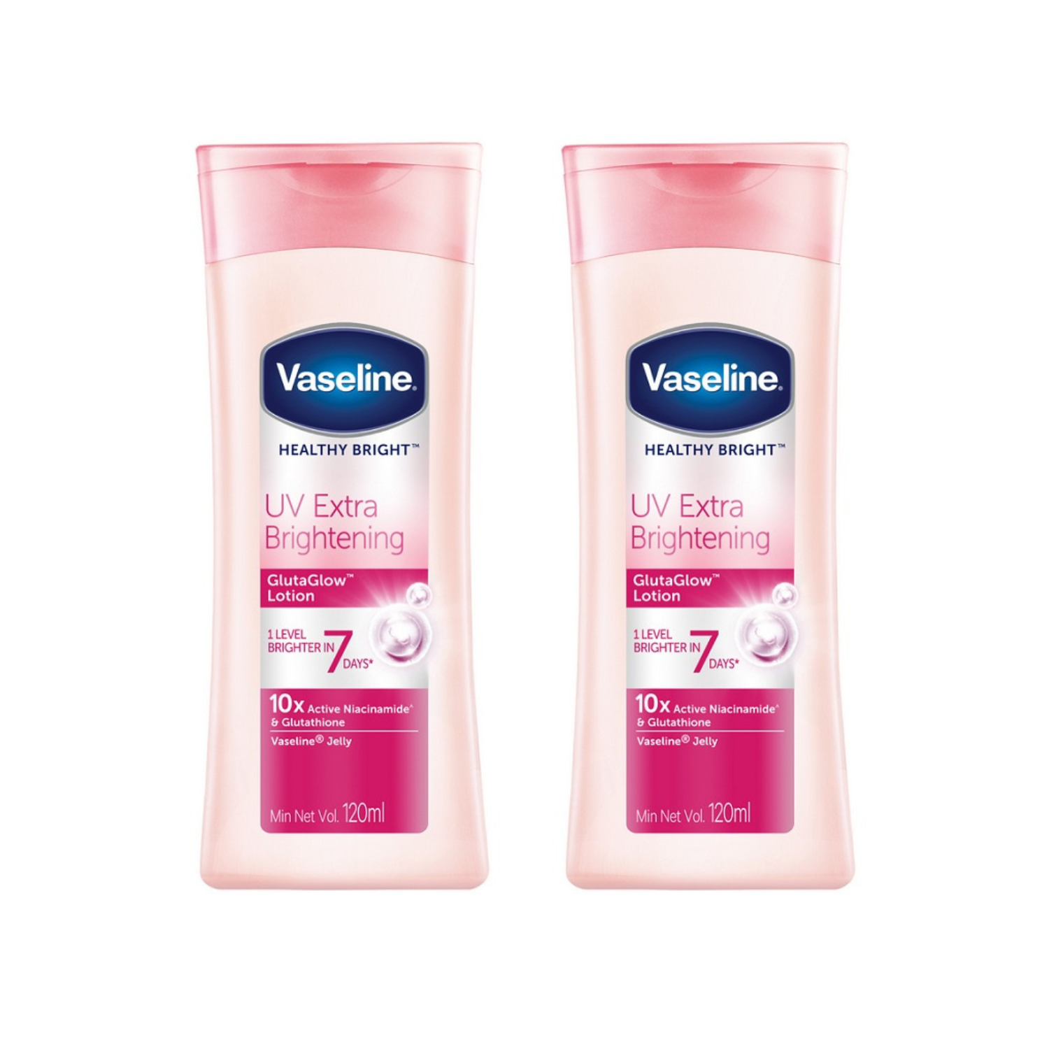 Vaseline Healthy Bright UV Extra Brightening GlutaGlow Lotion 120ml 2X Pack