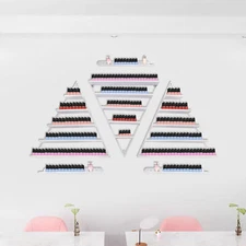3 Pcs Triangle Wall-mounted?Nail?Polish?Display?Racks 5-Tier White Display Shelf