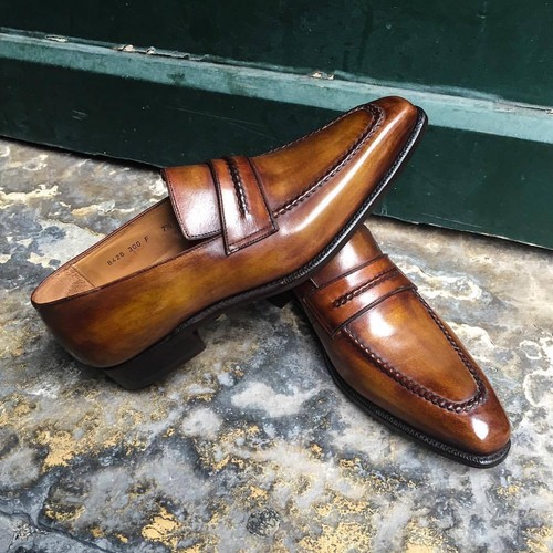 Men's Handmade Leather Cognac Patina 
