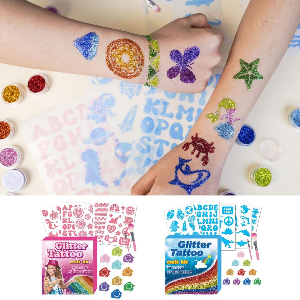 Body Glitter Stickers Temporary Body Decals Glitter Powder Face