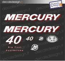 Adesivi motore marino fuoribordo mercury 40 cv big foot four stroke stickers 