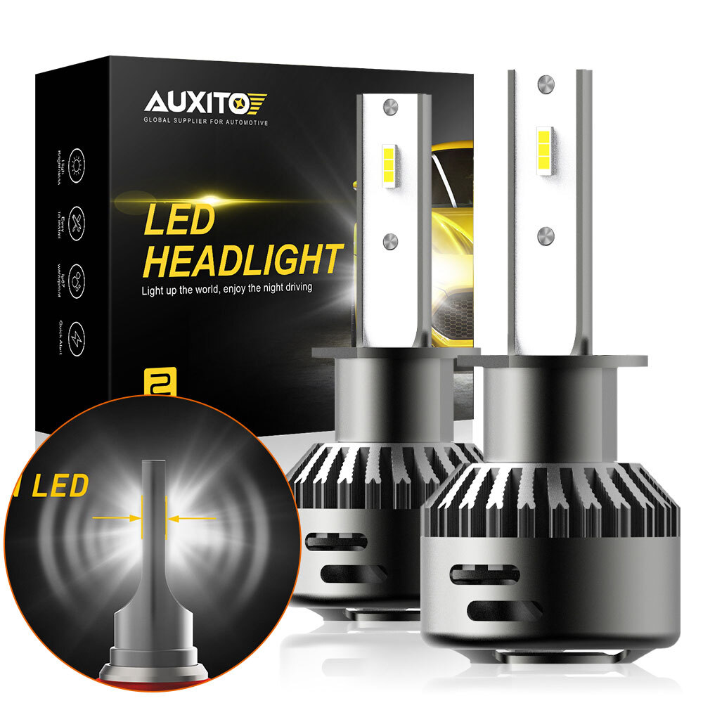 2X AUXITO H1 LED 6500K White Headlight High Low Beam Light CSP Bulbs Lamp